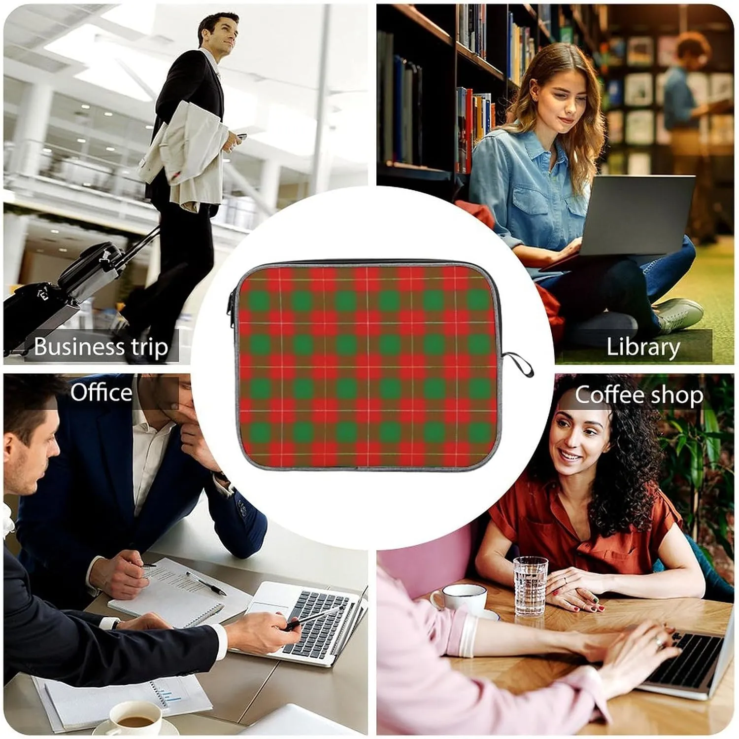 Clan Rutherford Tartan Large Capacity Portable Laptop Case Unisex