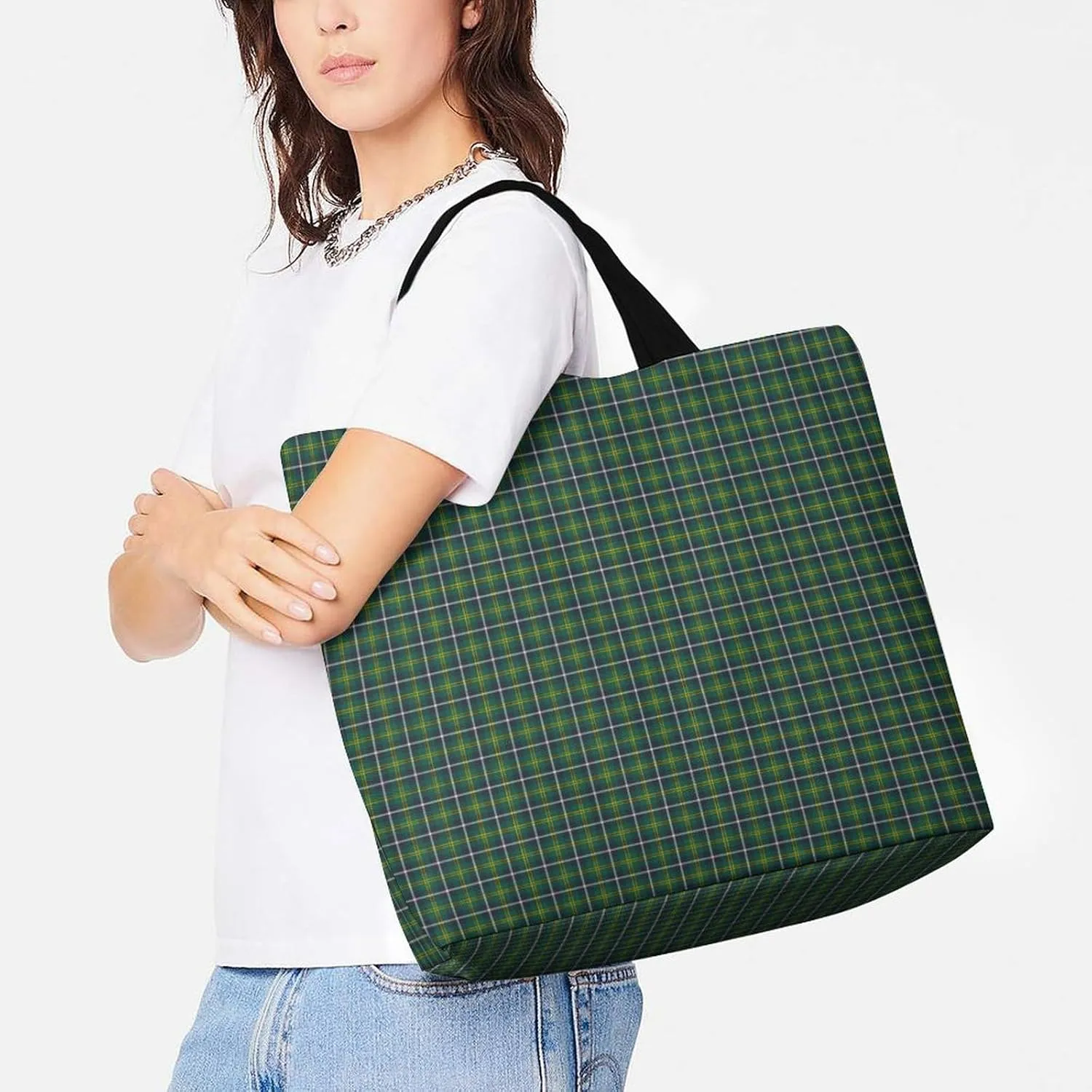 Clan Stevenson Tartan Large Capacity Single Shoulder Shopping Bag, Fashionable Shopping Bag