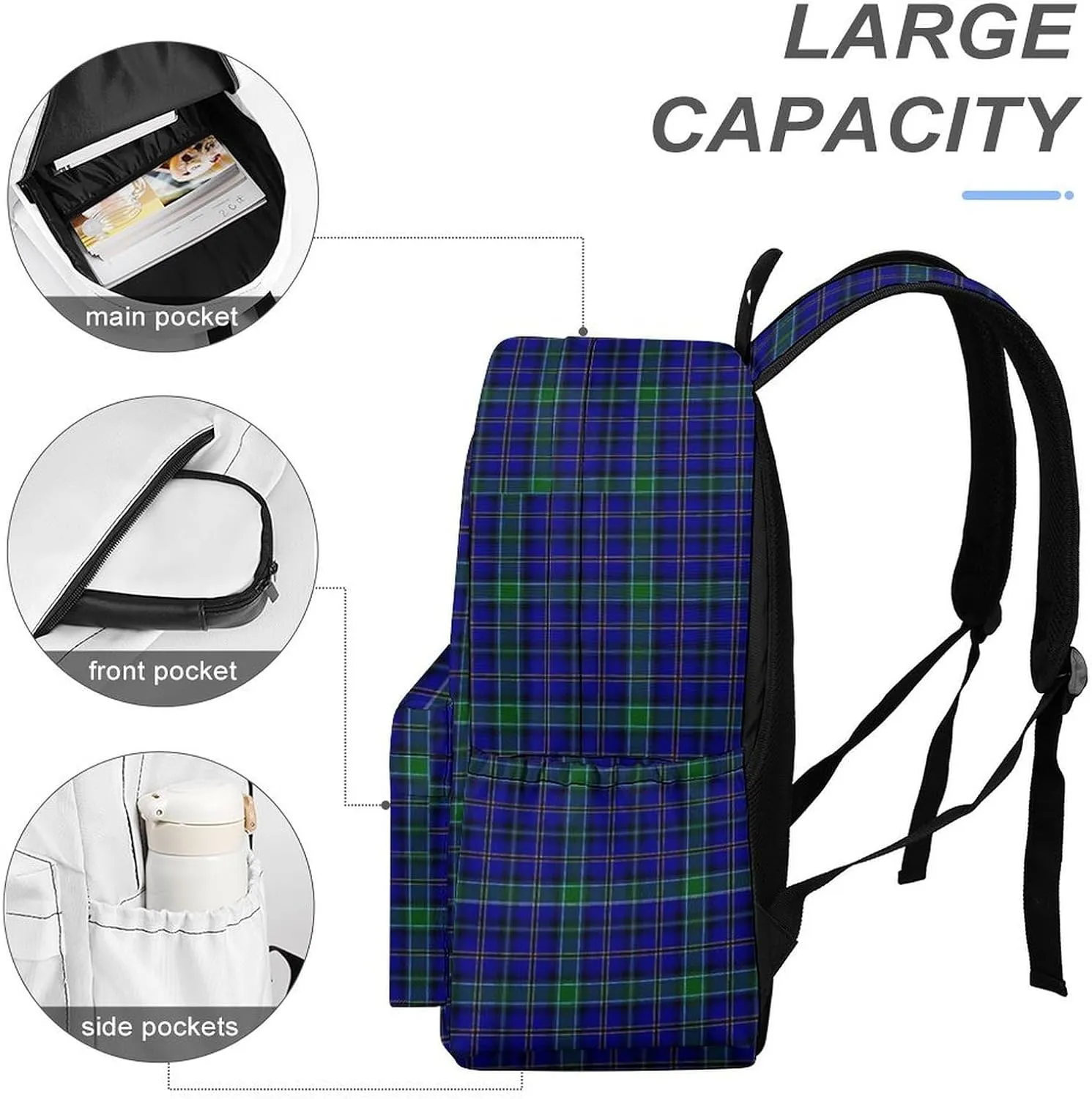 Clan Weir Tartan Casual Lightweight Large Capacity Travel Backpack Unisex