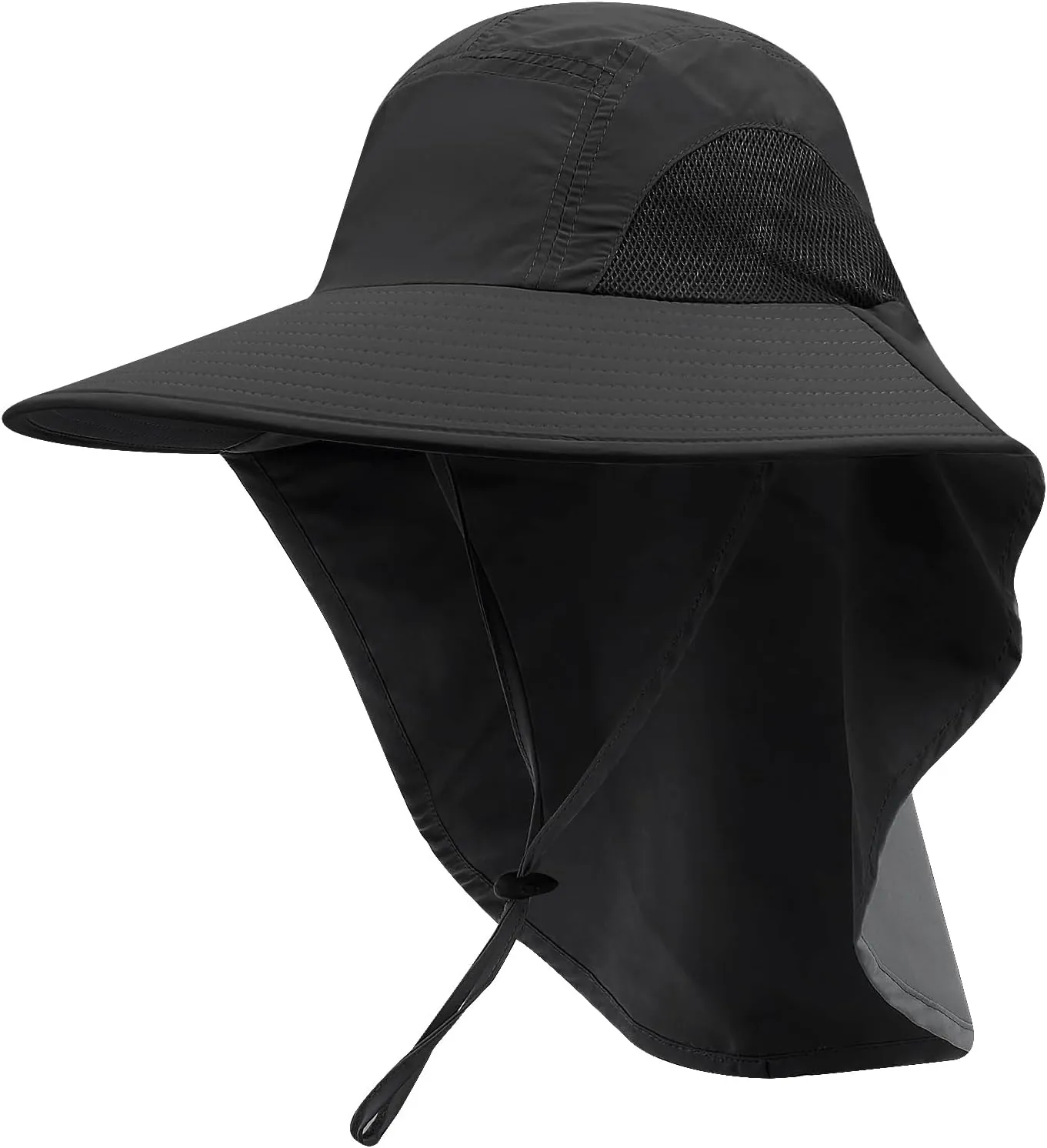 CLAPE Sun Protection Hats for Men Women Wide Brim Fishing Hats with Neck Flap Quick Dry Breathable Safari Hiking Cap
