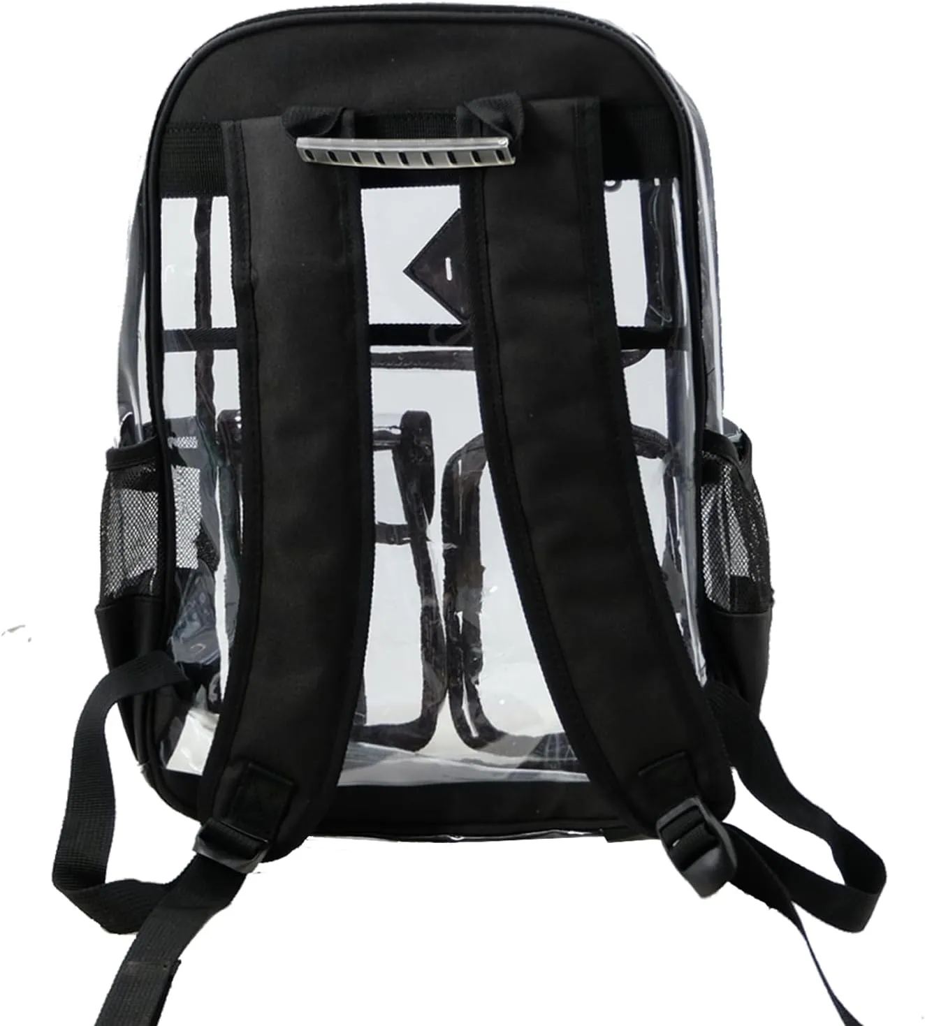 Clear Backpack for School Heavy Duty PVC Transparent Bag See Through Bookbag for Stadium Approved Women Girls (Cute, Black)