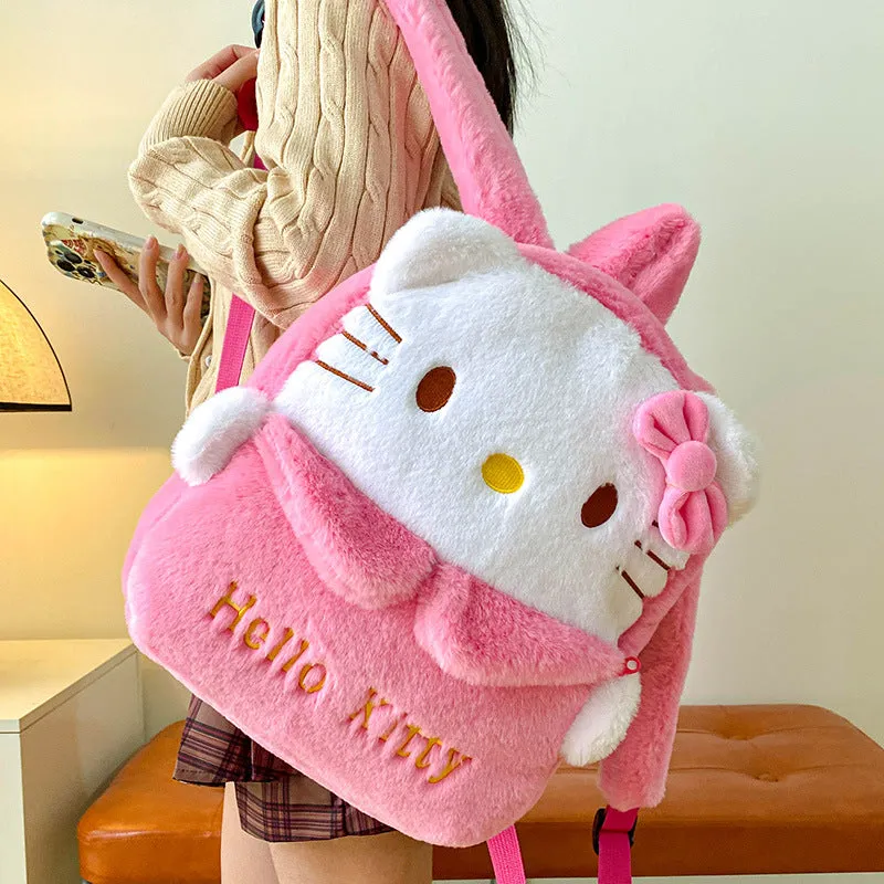 Clow Cute Hello Kitty Large Capacity Soft Backpacks