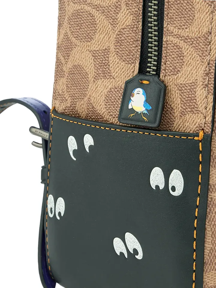 Coach Disney Campus Backpack 23 In Signature Patchwork Tan Black Multi