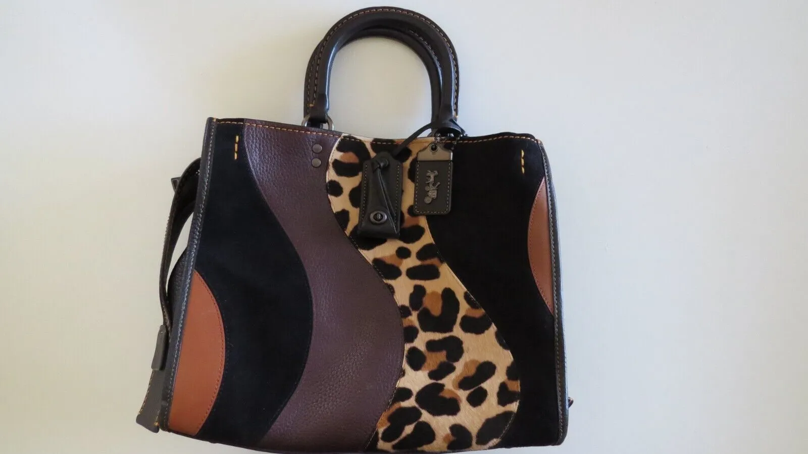 Coach Rogue Bag With Leopard Patchwork B1880 32879🩶🏙️
