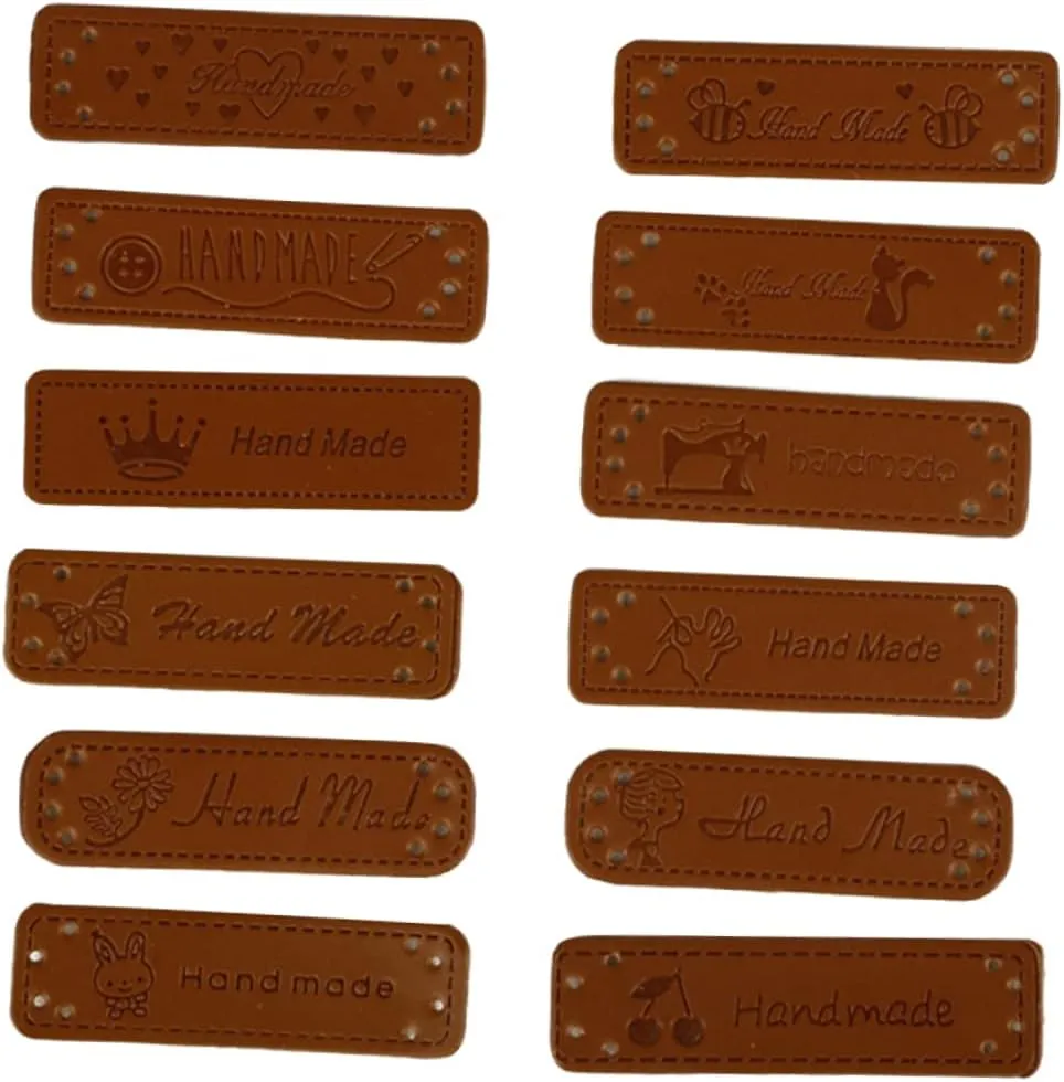 COHEALI Sets Leather Craft Embellishments Handmade Tag Labels Sew Ornaments for Clothing Jeans Shoes Hat Pcs