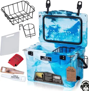 COLD BASTARD COOLERS 20QT Rugged  CAMO Ocean Premium Ice Chest Cooler Accessories Free S And H (CB20-CO)