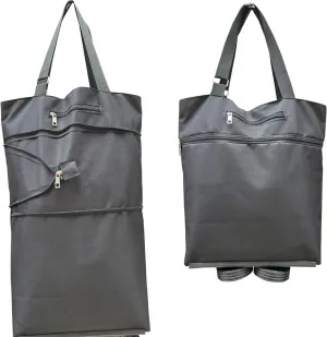 Collapsible Shopping Grocery Bag With Wheels Rolling Tote Bag With Wheels Large Reusable Shopping Bags Foldable Shopping Cart(Black,X-Large)