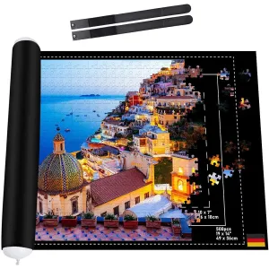 Collectix Premium Felt Puzzle Mat Roll Up for Small Puzzles - Non-Slip Beautiful and Soft - Jigsaw Storage up to 500 Pieces - Portable Saver Keeper Holder