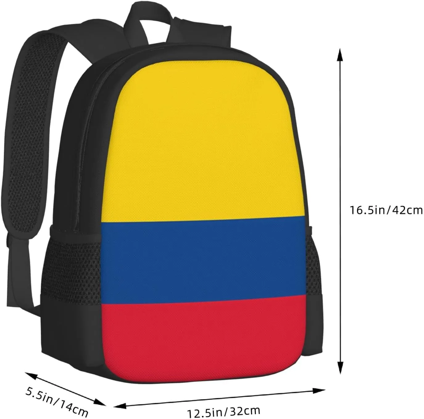Colombian Colombia Flag Casual Backpack Large Capacity Backpacks 15 Inch Laptop Back Pack Travel Rucksack Daypack Commuter Bags with Adjustable Strap for Camping