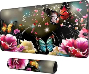 Colorful Butterflies for MTG & TCG Playmat Mouse Pad, 24"" x 14"" Game Mat for MTG/RPG/CCG Trading Card Game Playmats Table Mat Perfect for Card Games Video Games Computer Office, 60*35cm