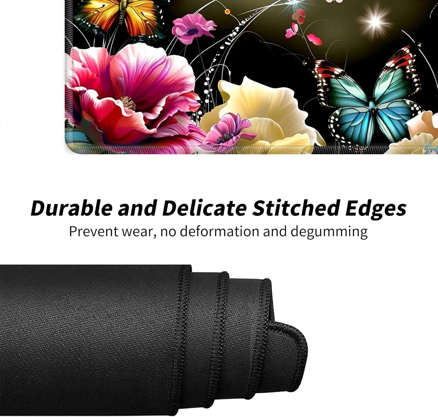 Colorful Butterflies for MTG & TCG Playmat Mouse Pad, 24"" x 14"" Game Mat for MTG/RPG/CCG Trading Card Game Playmats Table Mat Perfect for Card Games Video Games Computer Office, 60*35cm