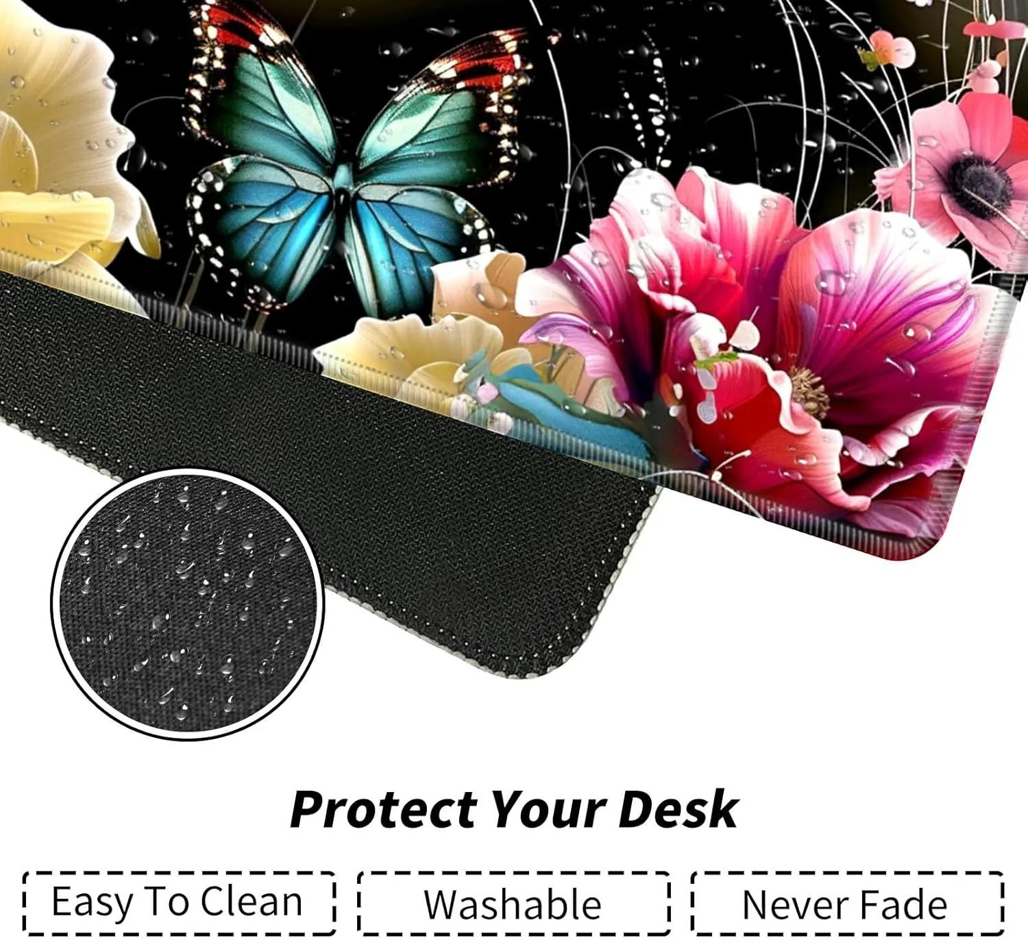 Colorful Butterflies for MTG & TCG Playmat Mouse Pad, 24"" x 14"" Game Mat for MTG/RPG/CCG Trading Card Game Playmats Table Mat Perfect for Card Games Video Games Computer Office, 60*35cm