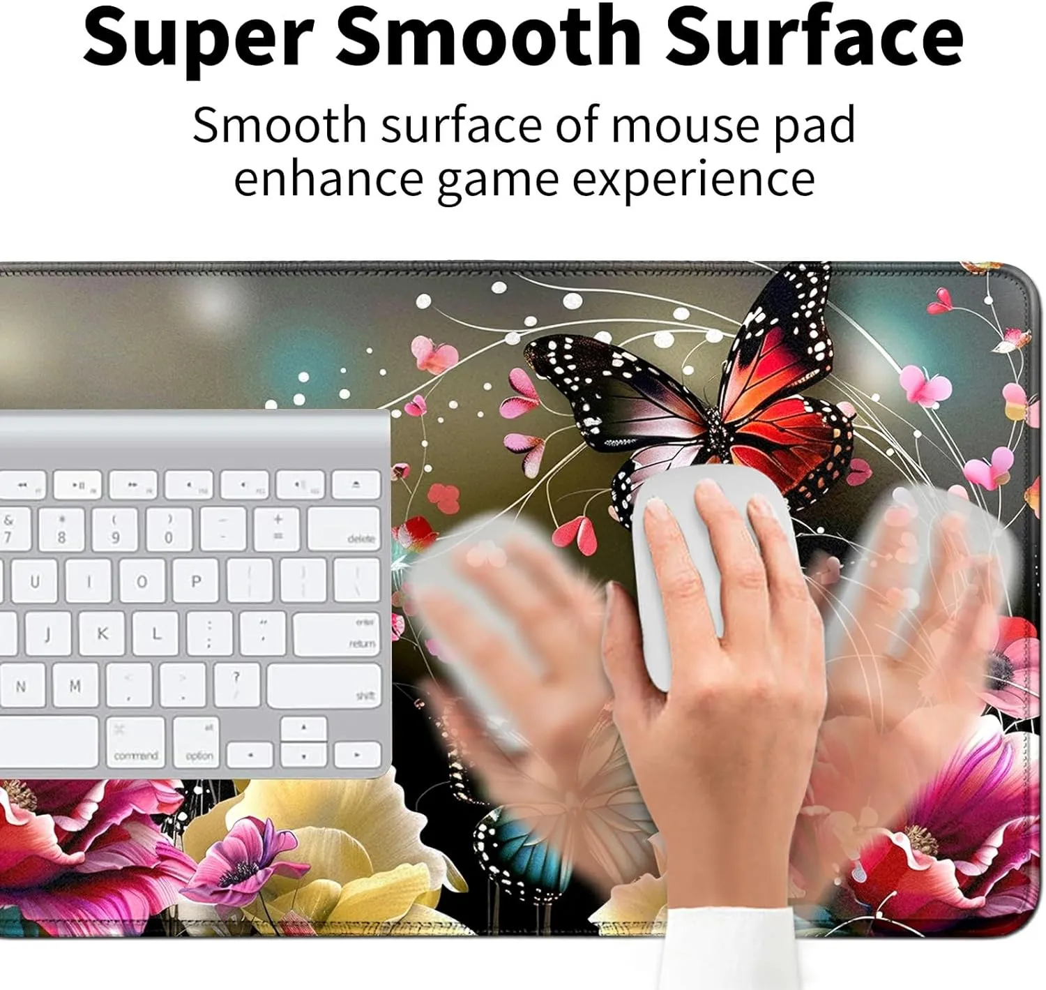 Colorful Butterflies for MTG & TCG Playmat Mouse Pad, 24"" x 14"" Game Mat for MTG/RPG/CCG Trading Card Game Playmats Table Mat Perfect for Card Games Video Games Computer Office, 60*35cm
