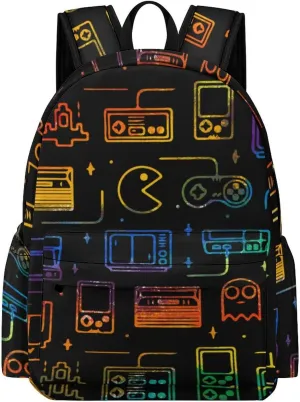 Colorful Game Video Gaming Casual Lightweight Large Capacity Travel Backpack Unisex