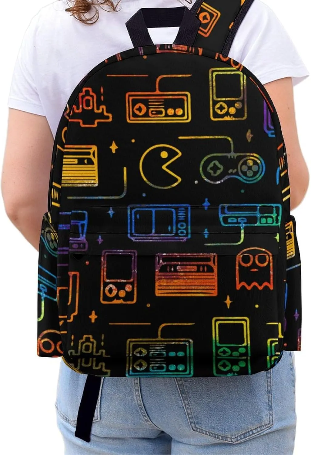 Colorful Game Video Gaming Casual Lightweight Large Capacity Travel Backpack Unisex