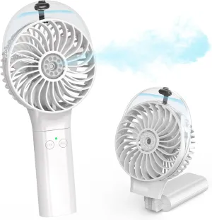 COMLIFE Portable Handheld Misting Fan, 3000mAh Rechargeable Battery Operated Spray Water Mist Fan, Foldable Mini Personal Fan for Travel, Makeup, Home, Office, Camping, Outdoors