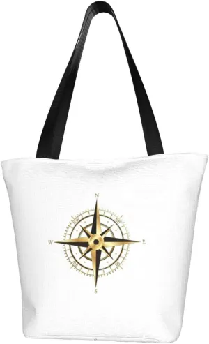 Compass Rose Women'S Casual One Shoulder Carry Shopping Bag Large Capacity Working Storage Handbag