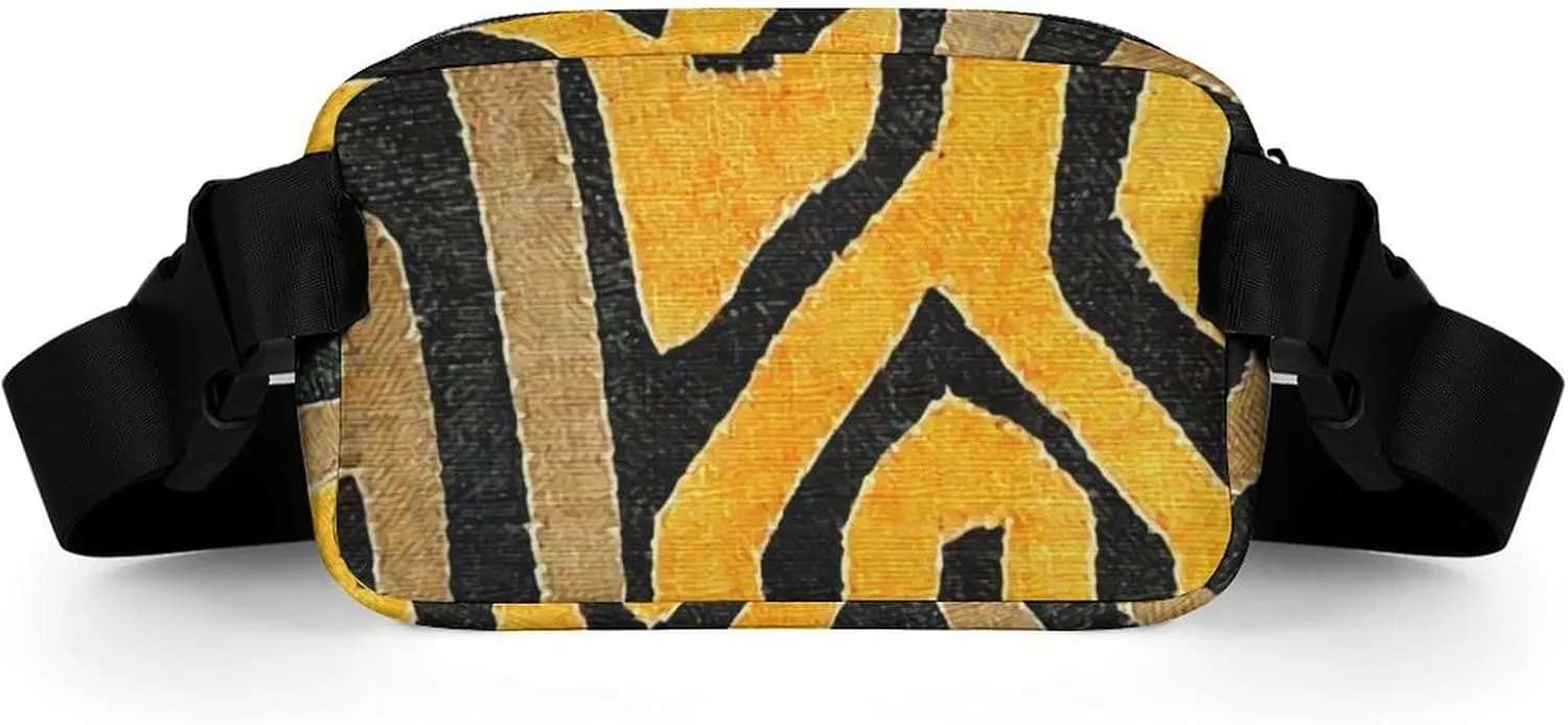 Contemporary African Mud Cloth Print Retro Pattern Large Capacity Portable All Print Waist Bag