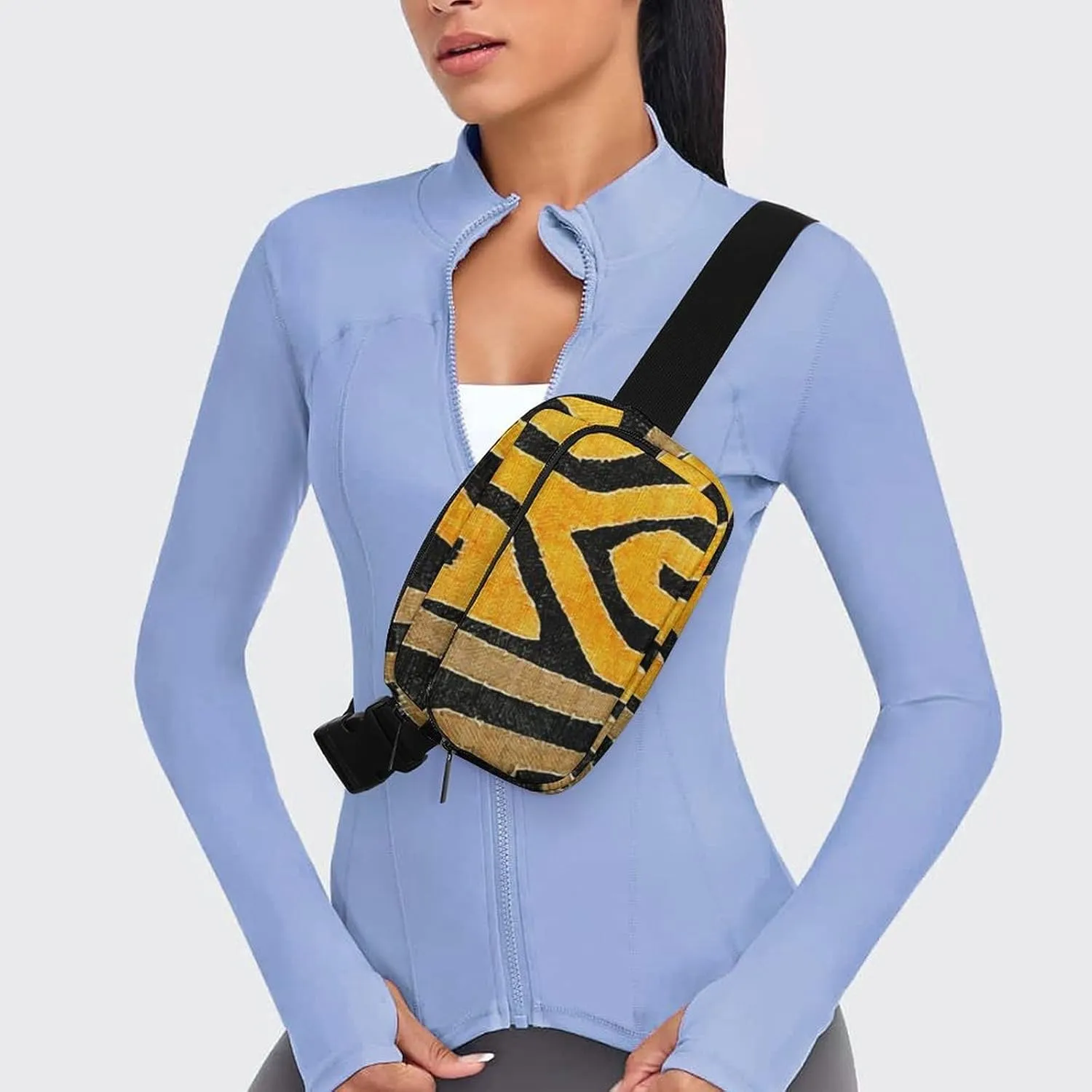 Contemporary African Mud Cloth Print Retro Pattern Large Capacity Portable All Print Waist Bag