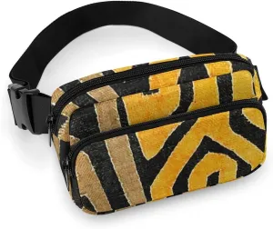Contemporary African Mud Cloth Print Retro Pattern Large Capacity Portable All Print Waist Bag
