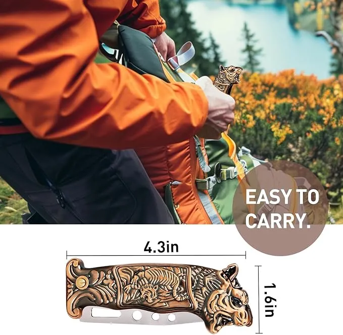 Cool Tiger Torch Lighter with Windproof Jet Flame, Refillable Butane Lighter for Candles, Travel, Camping, Outdoors, Cool Lighter with Gift Box for Men