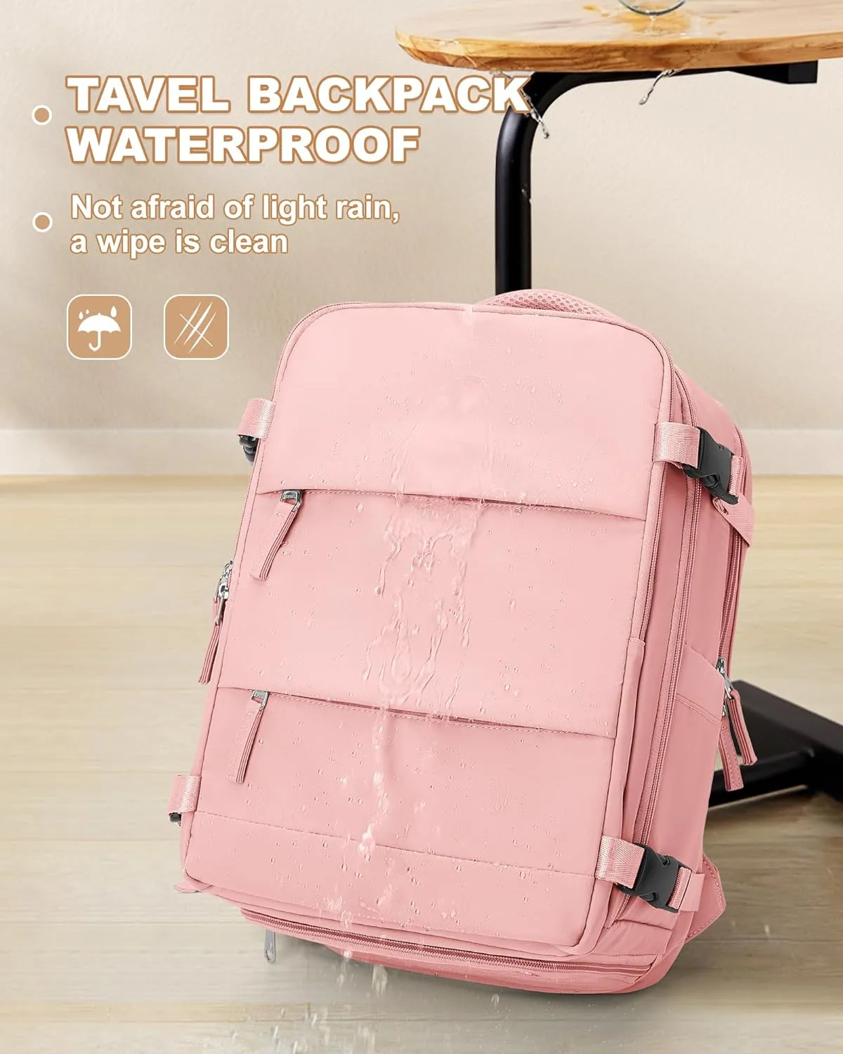 coowoz Large Travel Backpack Carry On for Women Man Gym Backpack with Laptop Compartment Mochila de Viaje Teacher Personal Item Backpack Rucksack Airplane Accessories Must Haves Pink