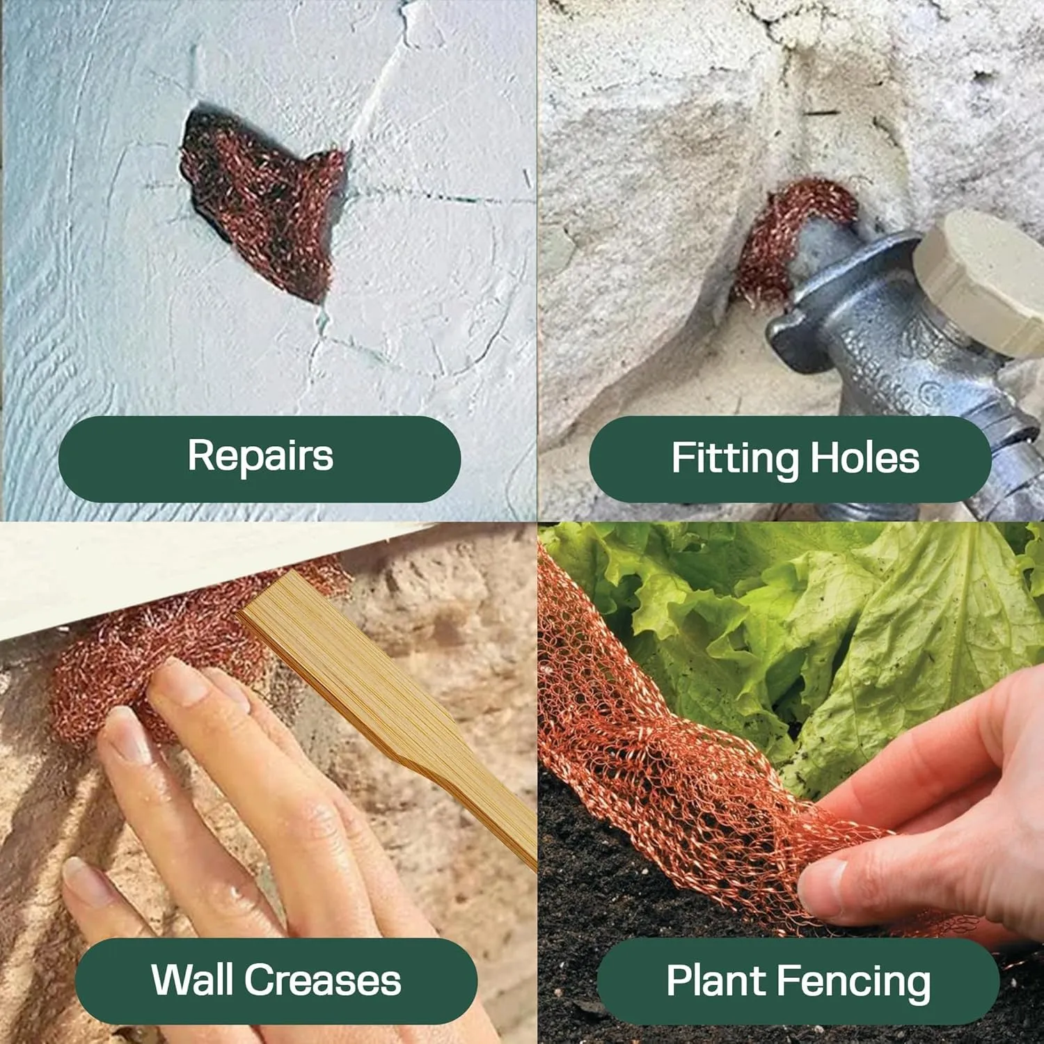 Copper Mesh Rodent Control Kit, 5 Inch x 35ft Rustproof Copper Wool Blend, DIY Hole Filler, Complete with Precision Scissors and Packing Tool (1, Pack of 2 (5in x 35ft))