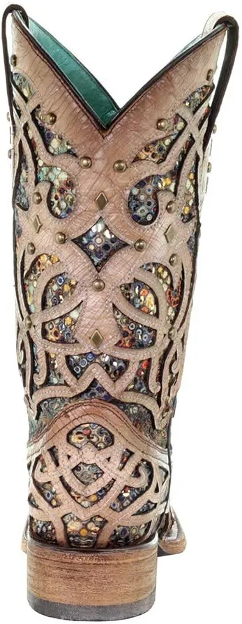 Corral Boot Company Womens Bone Inlay Studded Boot