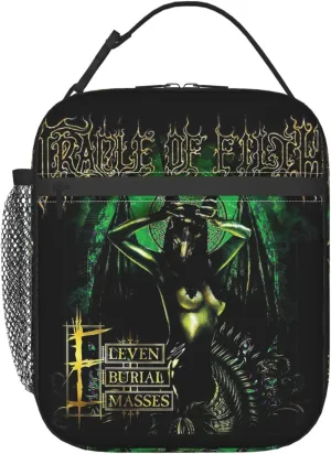 Cradle Great of Artist Filth Insulated Lunch Bag Reusable Lunch Tote Bag Zipper Cooler Bag Meal Holder Lunch Organizer with Detachable Buckle Handle Convenient Lunch Handbag for Sport