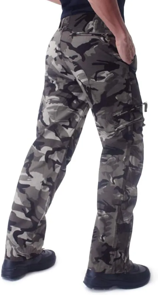 CRYSULLY Men's Cargo Pants Tactical Military Pants Work Army Cotton Trousers with Multi-Pockets (No Belt)