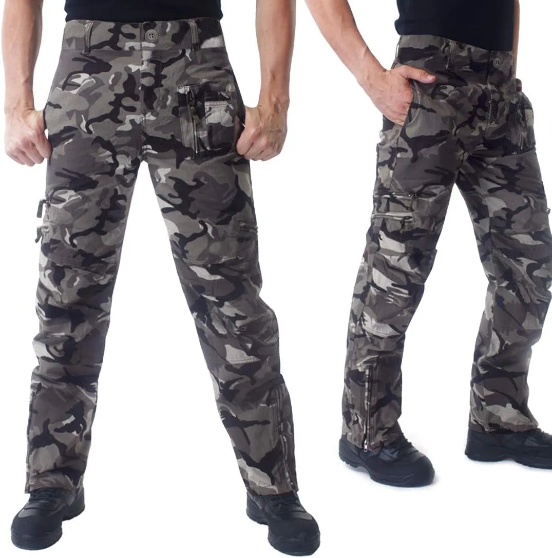CRYSULLY Men's Cargo Pants Tactical Military Pants Work Army Cotton Trousers with Multi-Pockets (No Belt)
