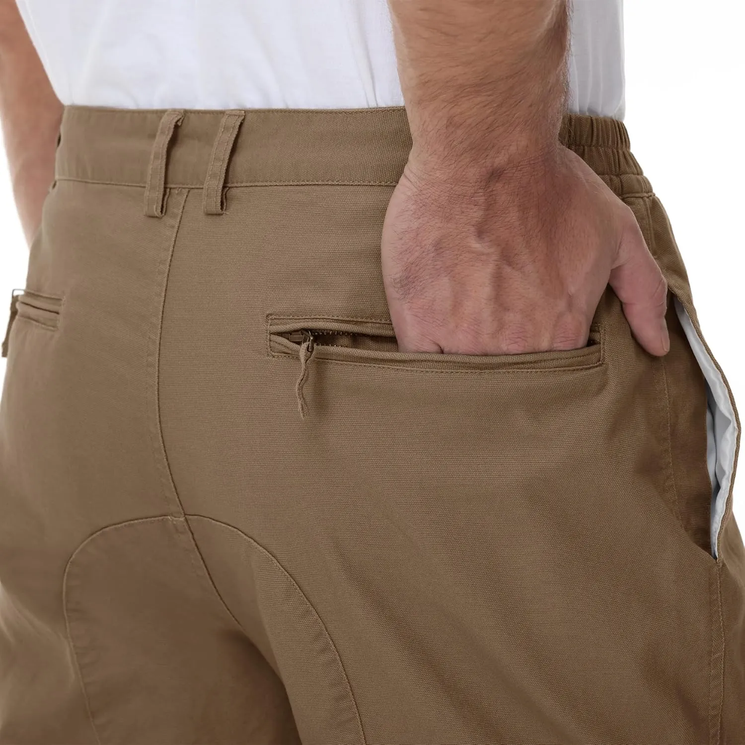 CRYSULLY Men's Tactical Pants Military Work Pants for Men Ripstop 9 Pockets Construction Trousers (No Belt)