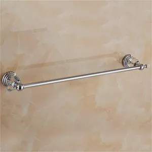 CSCDD Brass Shower Rack Toilet Paper Holder Silver Crystal Wall Mount Towel Bar Toilet Brush Holder Bathroom Hardware Accessories Set!(D)