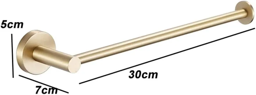 CSCDD Wall-Mounted Bathroom Towel Rack Brass Brushed Hanging Kitchen Storage Shelf