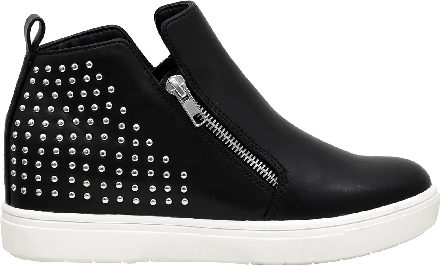 CUSHIONAIRE Women's Hollywood studded Hidden Wedge sneaker  Memory Foam