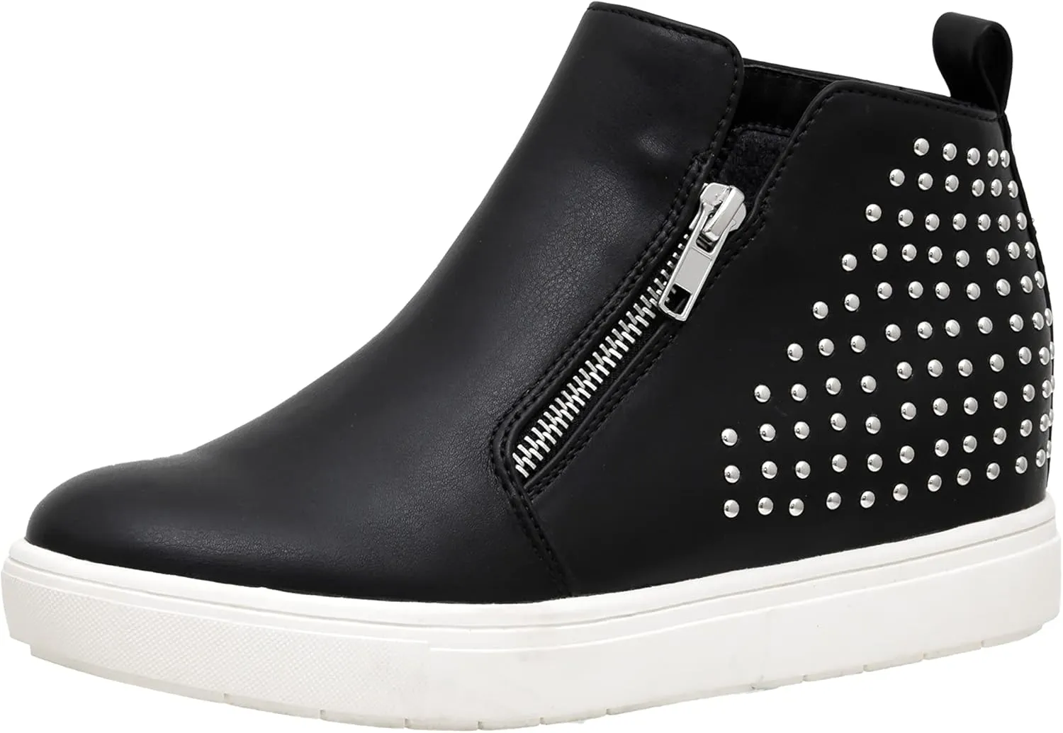 CUSHIONAIRE Women's Hollywood studded Hidden Wedge sneaker  Memory Foam
