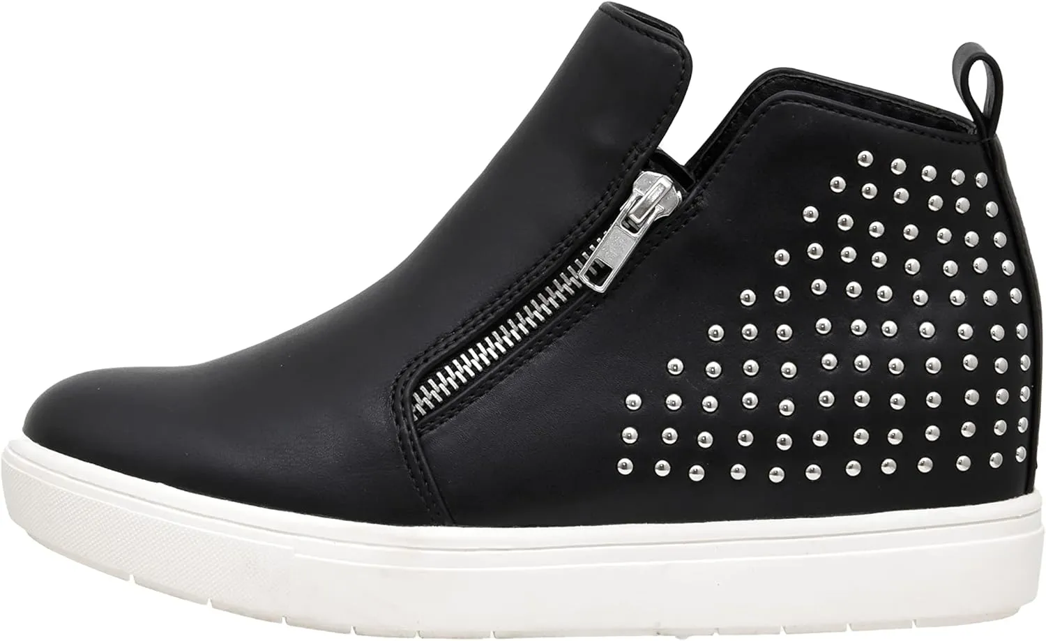 CUSHIONAIRE Women's Hollywood studded Hidden Wedge sneaker  Memory Foam