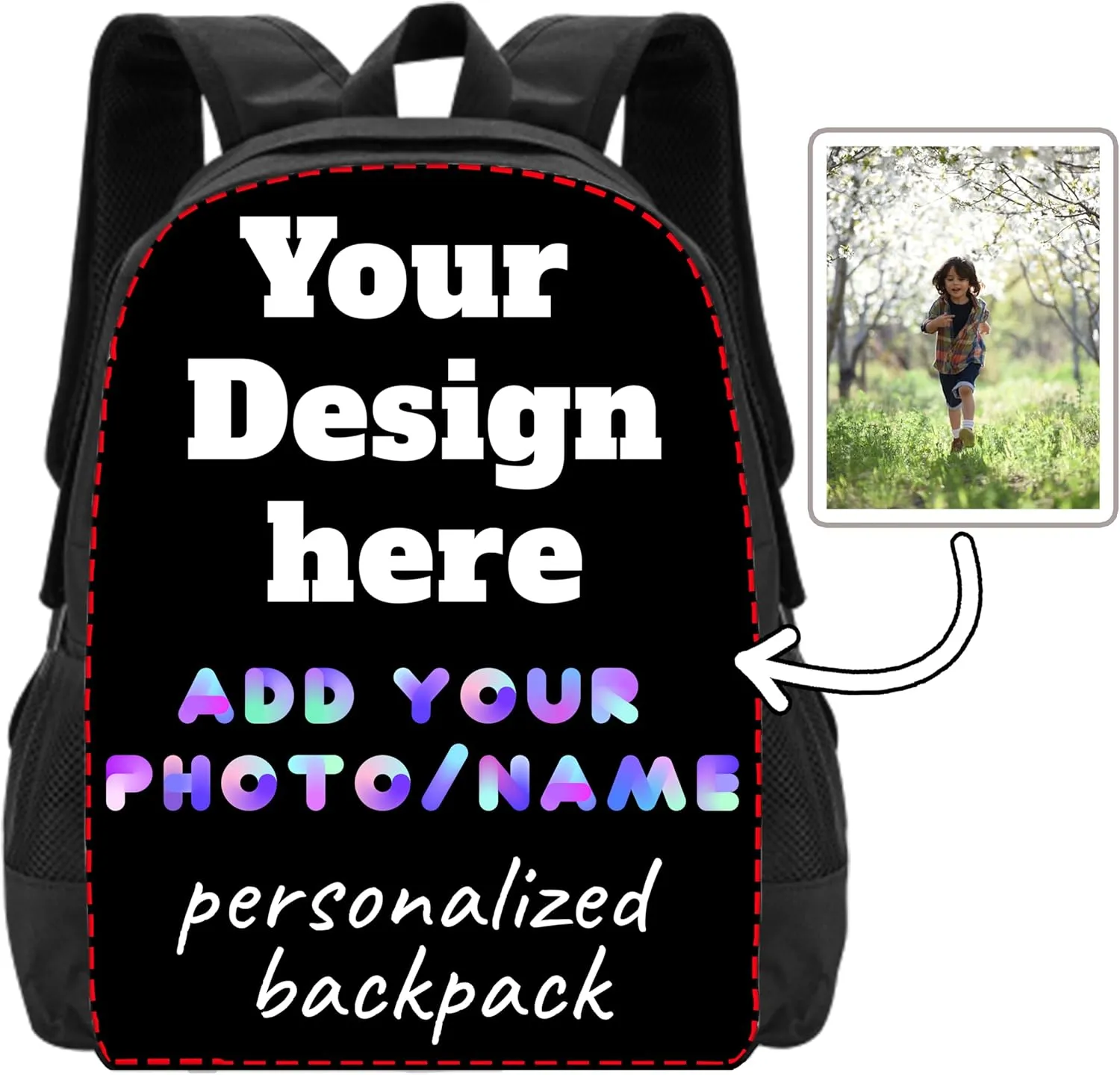 Custom Backpack Personalized Large Capacity Shoulder Bookbag Custom Laptop Bag Customizable Backpack for Kids