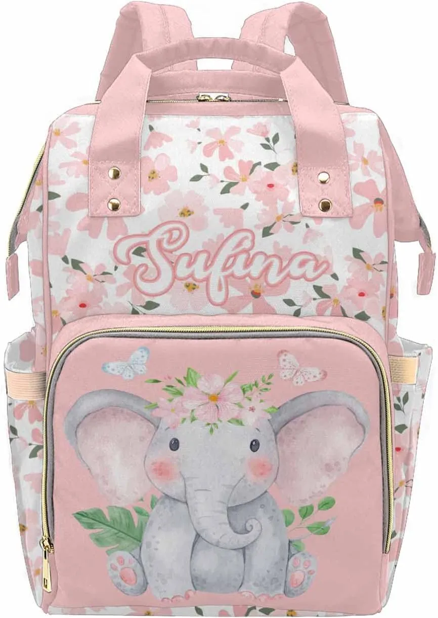 Custom Diaper Bag with Name for Mommy, Personalized Multifunction Mommy Nursing Daypack with Large Capacity for Travel, Holiday Birthday