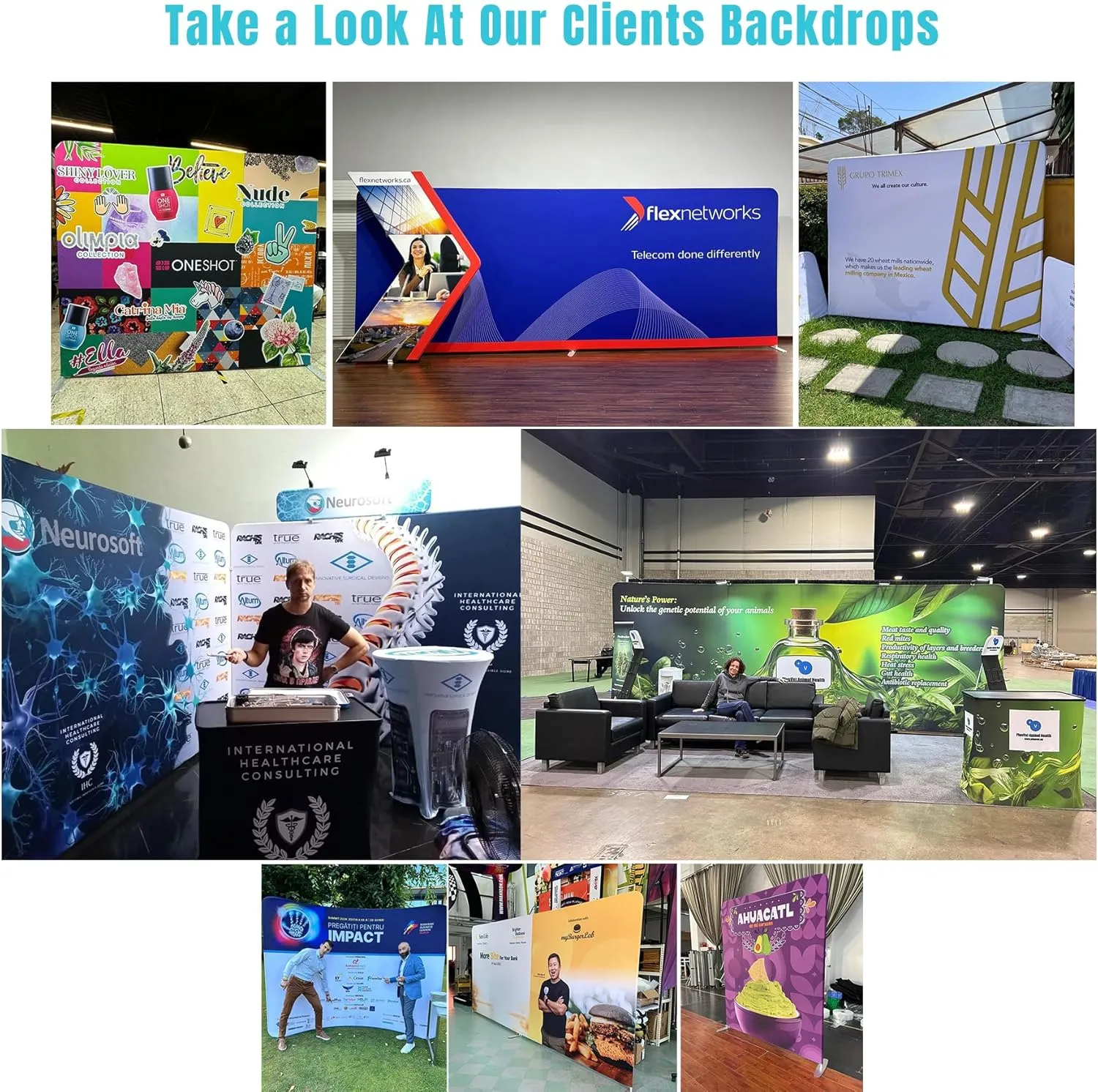 Custom Straight Backdrop 7.5x10 Ft Trade Show Display Tension Fabric Banner, Personalized Step and Repeat Backdrops for Booth Conference Weddings Parties Photography(Graphic with Aluminum Stand)