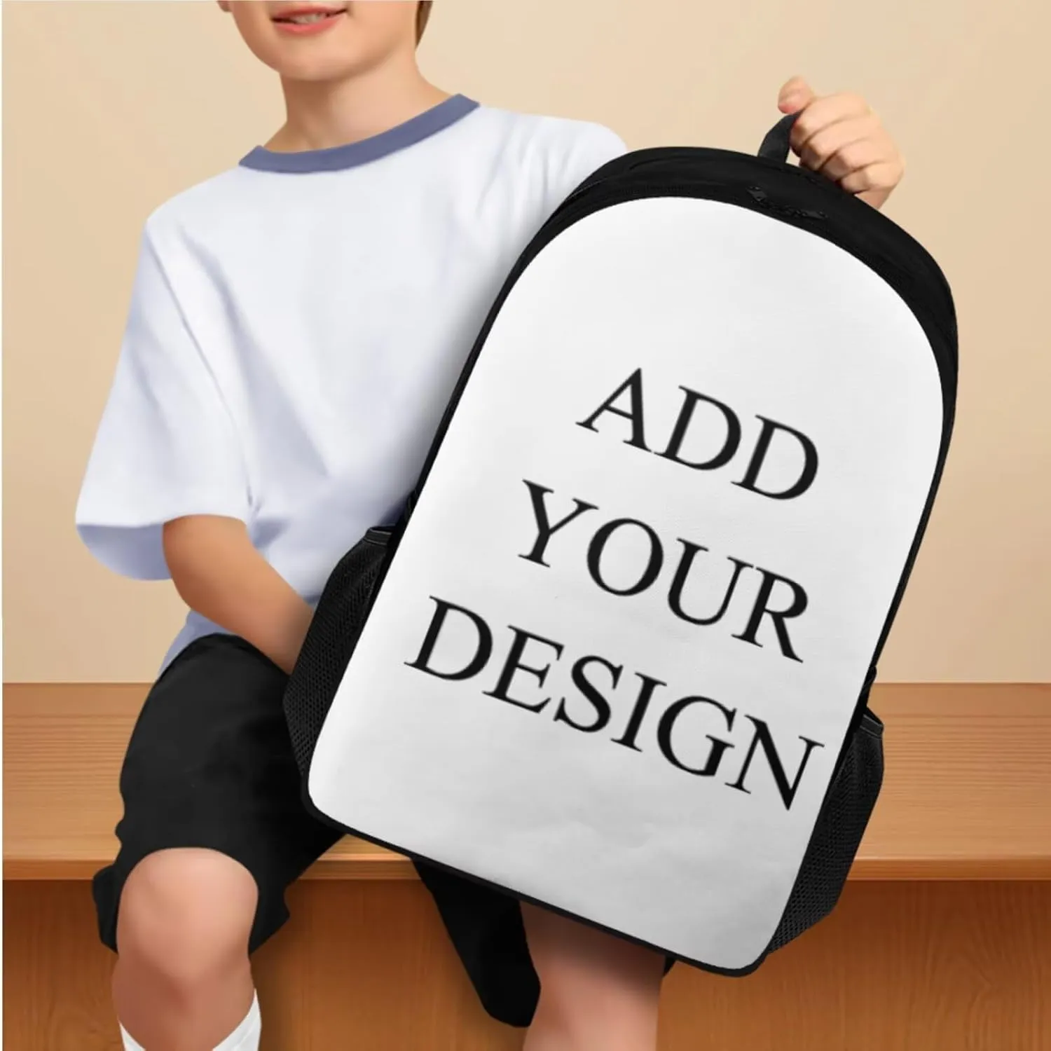 Customized Backpack with Lunch Box and Soft Pencil Case Set for Kids Boys Girls Teens Large Capacity School Bag with Side Pocket Casual Daypack Backpacks Lightweight Bookbag with Compartments