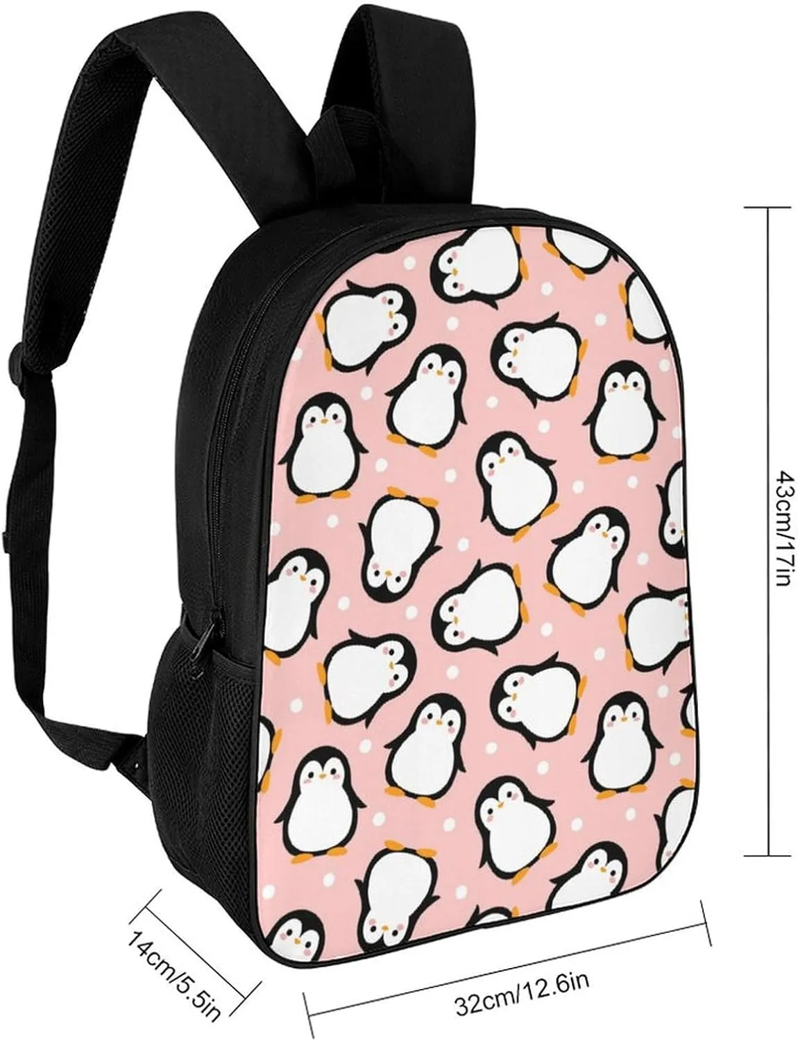 Cute Animal Penguin Backpack Lightweight Waterproof Backpacks Laptop Backpack for Unisex Casual Travel Daypacks Large Capacity