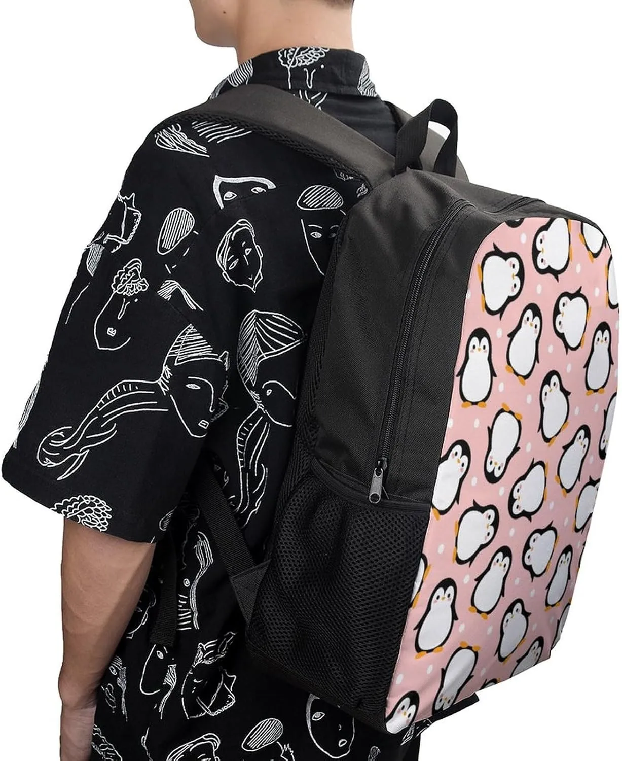 Cute Animal Penguin Backpack Lightweight Waterproof Backpacks Laptop Backpack for Unisex Casual Travel Daypacks Large Capacity