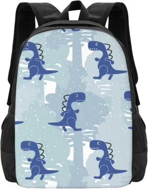Cute Blue Dinosaur Lightweight Packable Backpack Travel Casual Large Capacity Daypack Foldable Backpack For Men Women
