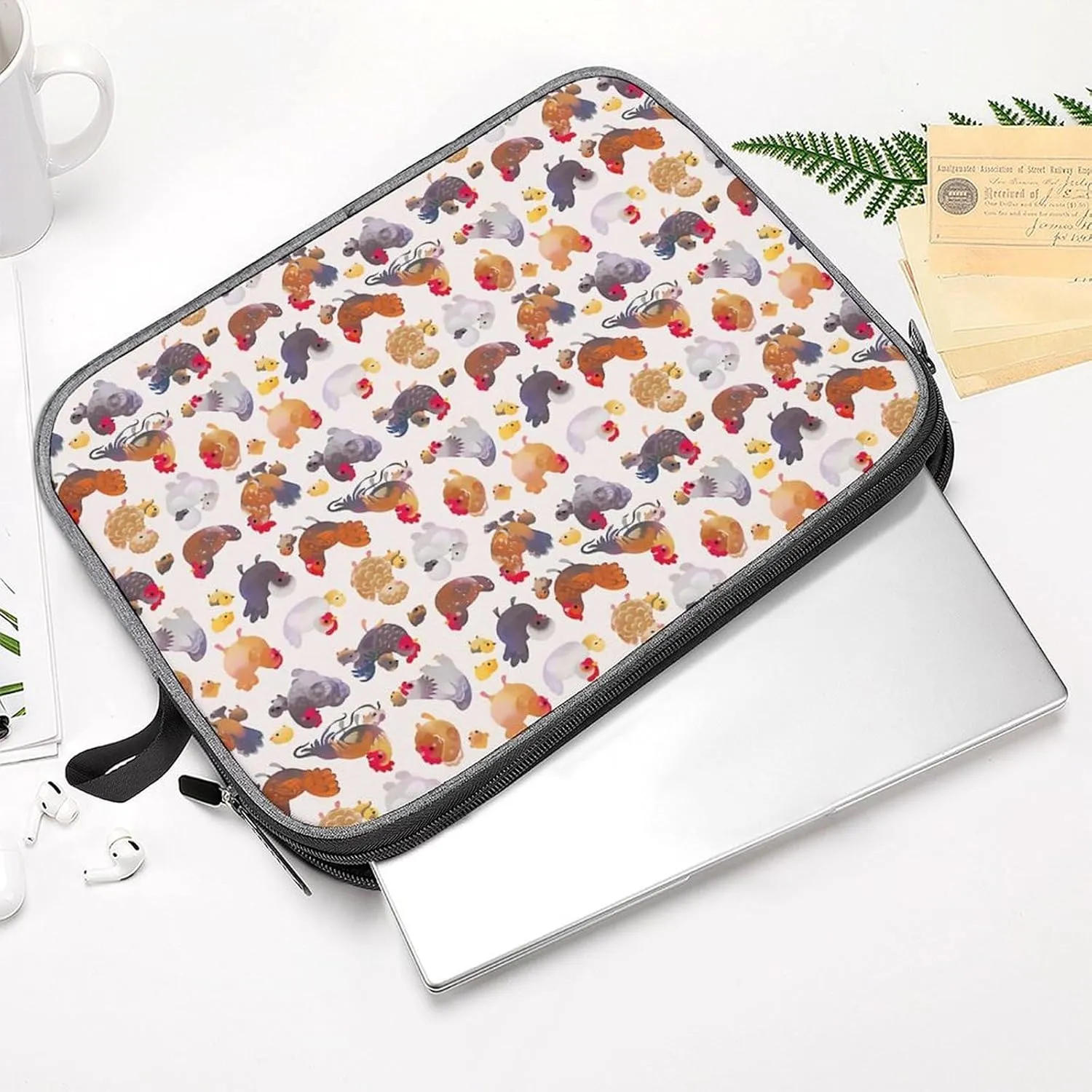 Cute Cats Head Large Capacity Portable Laptop Case Unisex