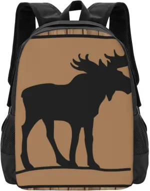 Cute Country Moose Lightweight Packable Backpack Travel Casual Large Capacity Daypack Foldable Backpack For Men Women