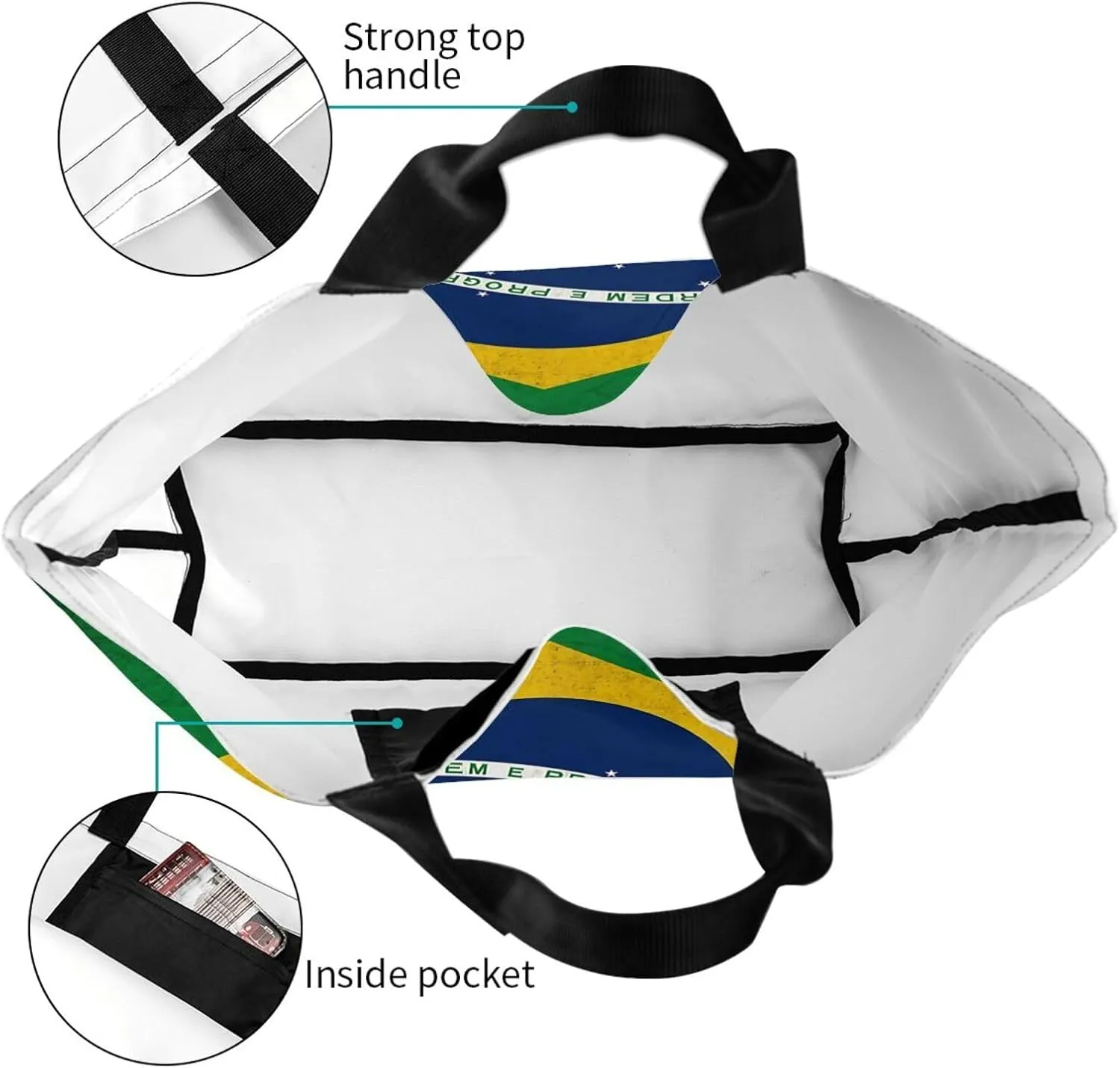 Cute Flag Tote Bag For Women Men Gifts Large Reusable Shopping Bags for Beach, Travel,Gym,Yoga