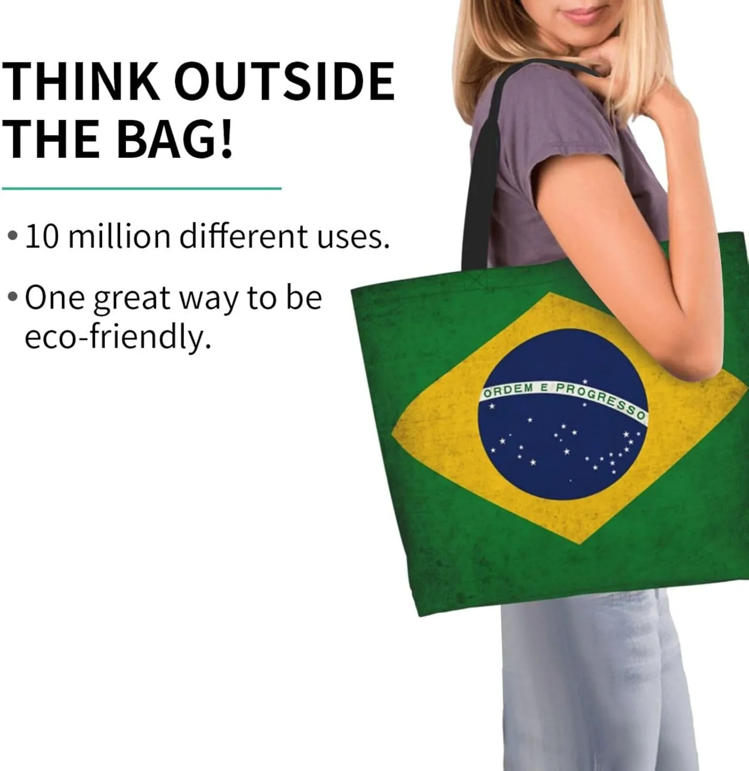 Cute Flag Tote Bag For Women Men Gifts Large Reusable Shopping Bags for Beach, Travel,Gym,Yoga