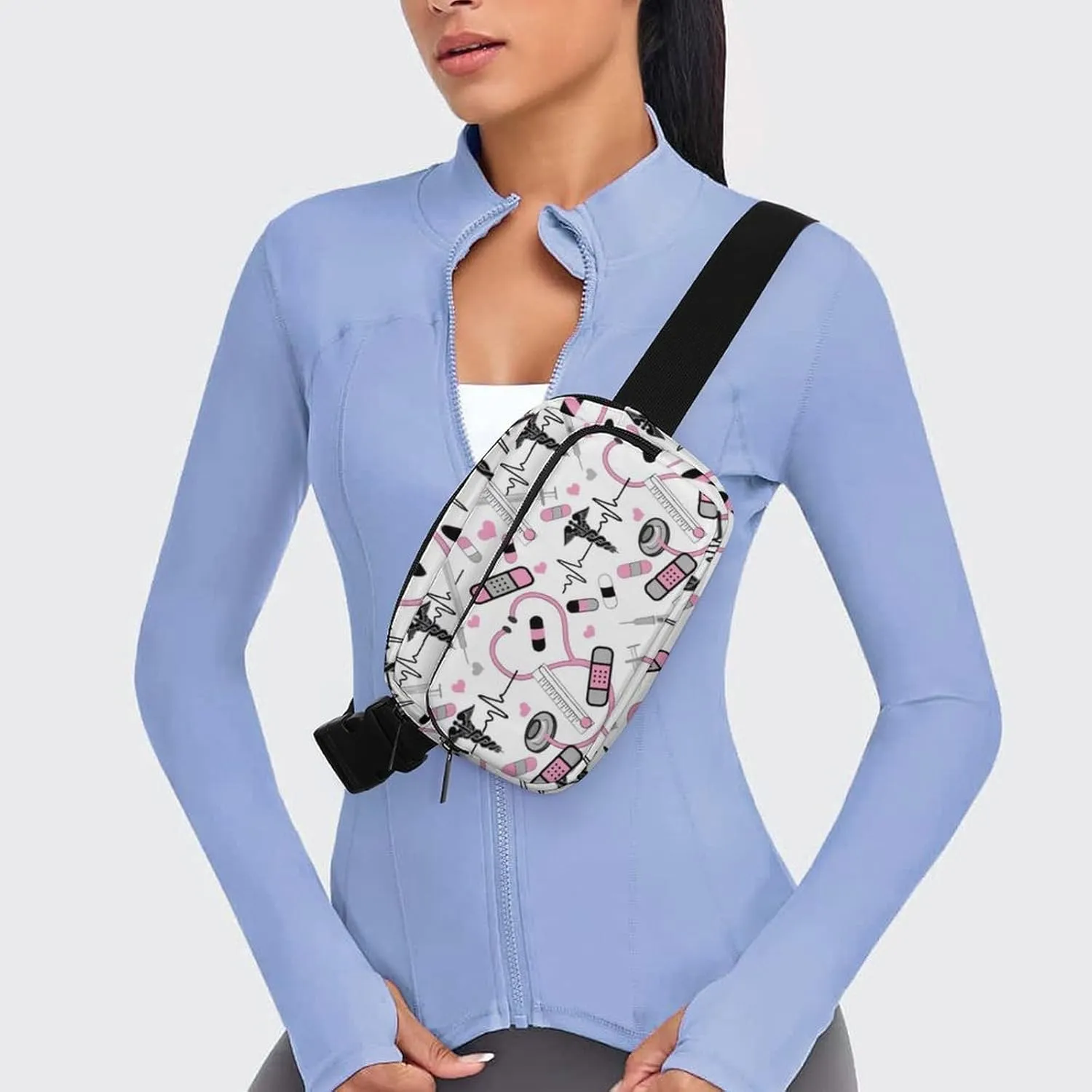 Cute Stethoscope Nurse Large Capacity Portable All Print Waist Bag