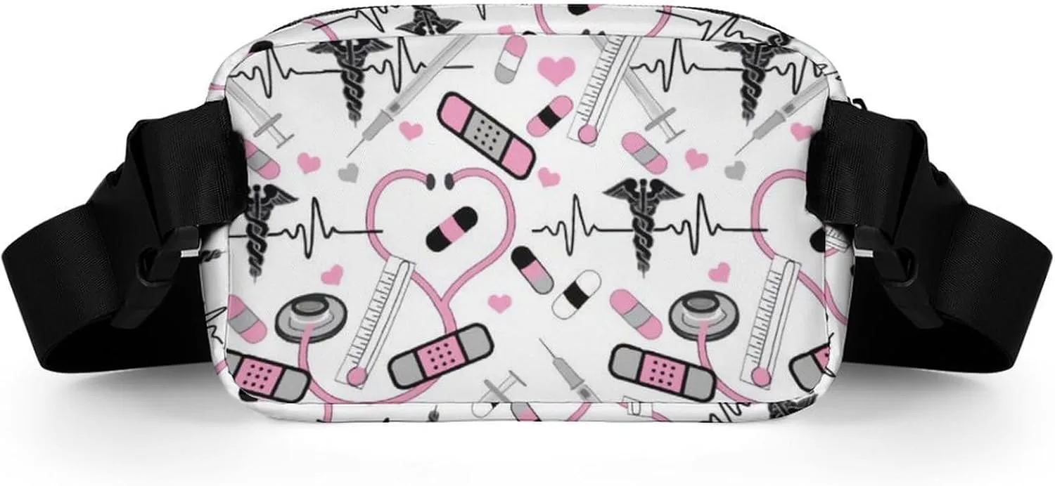 Cute Stethoscope Nurse Large Capacity Portable All Print Waist Bag